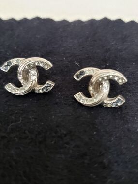 Authentic Chanel Silver Stud Earrings